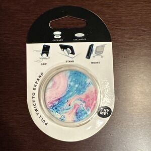 Pop-Out Phone Stand Blue‎ Pink Galaxy Swirl Grip Stand Mount Phone Tablet New